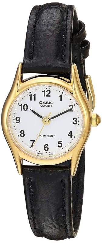 Casio analog leather watch best sale