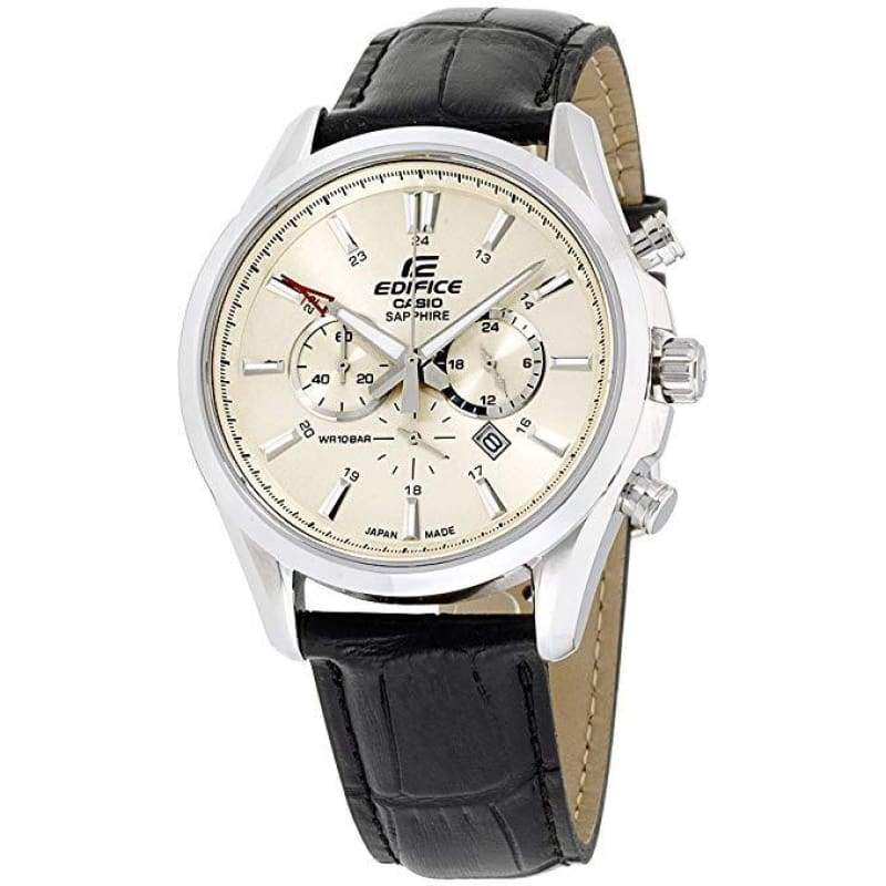 EDIFICE EFB-504JL-7ADR Chronograph Quartz Leather Beige Dial Men's