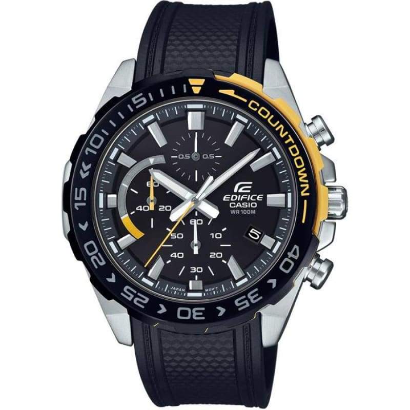 Casio edifice chronograph store leather strap