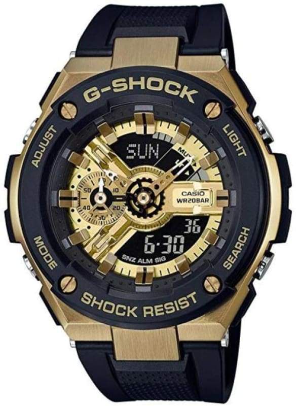 G-SHOCK GST-400G-1A9DR G-Steel Analog-Digital Black & Gold Men's Watch