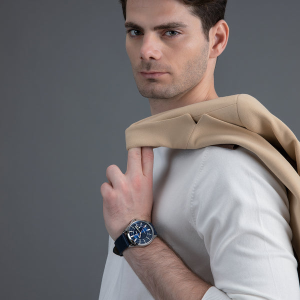 Daniel Klein Premium Mens Leather Strap Watch - DK.1.13279-2