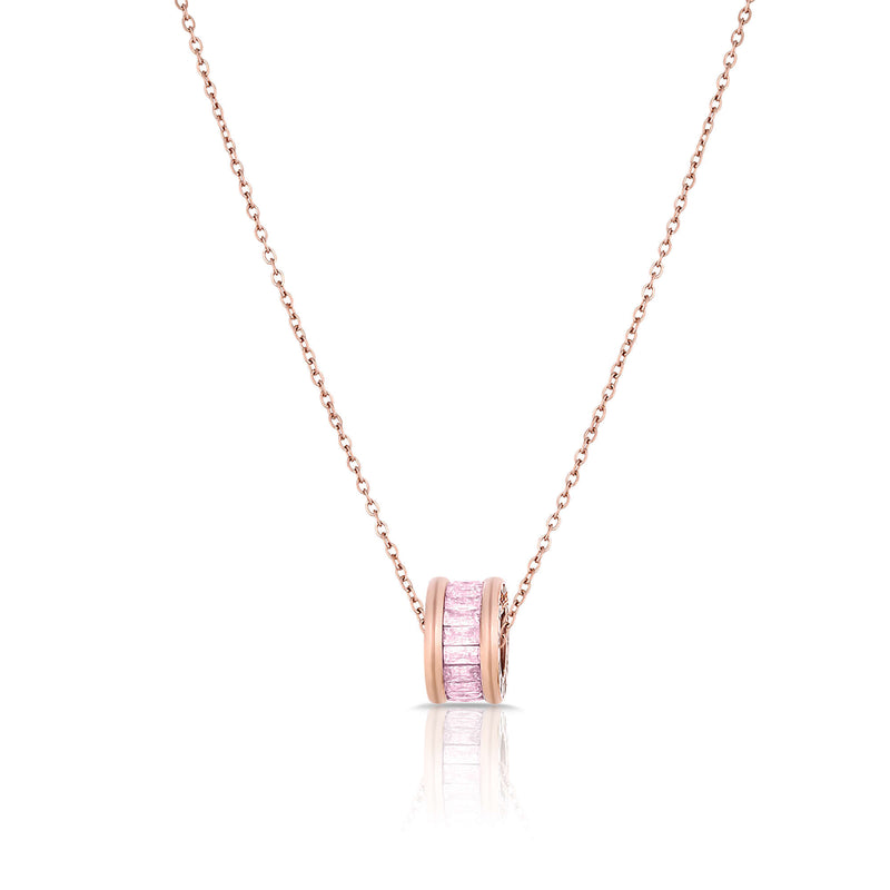 Daniel Klein Women Rose Gold/Pink Necklace - DKJ.2.4002-4