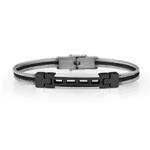 Daniel Klein Men Black/Steel Bracelet - DKJ.4.2095-1