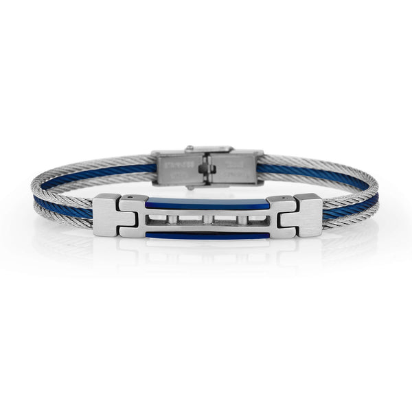 Daniel Klein Men Steel/Blue Bracelet - DKJ.4.2095-2