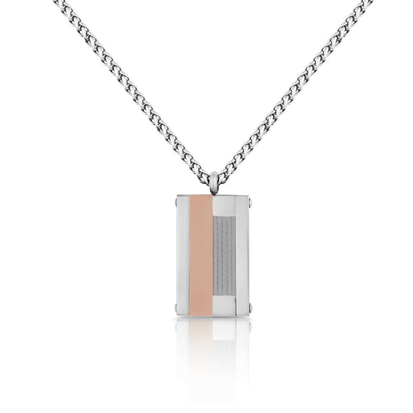 Daniel Klein Men Rose Gold/Steel Necklace - DKJ.4.4009-2