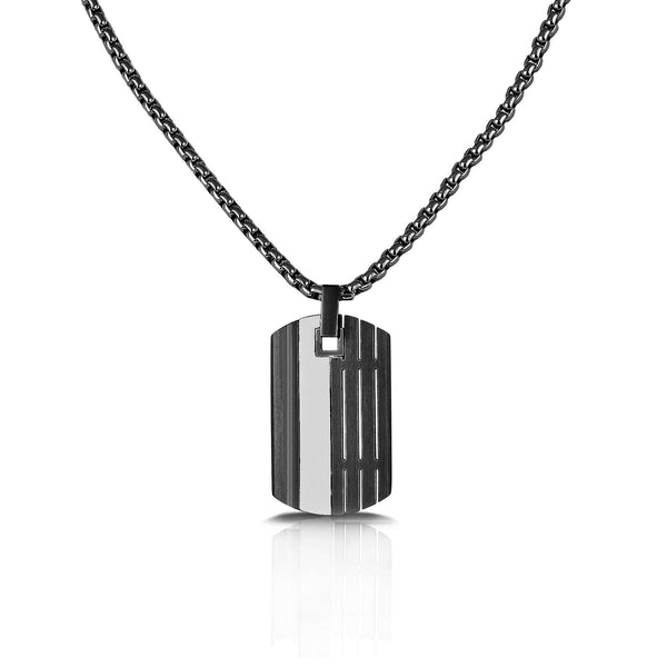 Daniel Klein Men Black/Steel Necklace - DKJ.4.4014-4
