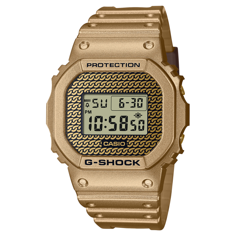 G-SHOCK Mens Digital Gold Chain Gift Set - DWE-5600HG-1DR