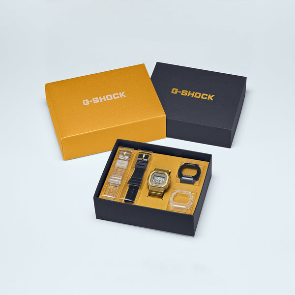G-SHOCK Mens Digital Gold Chain Gift Set - DWE-5600HG-1DR
