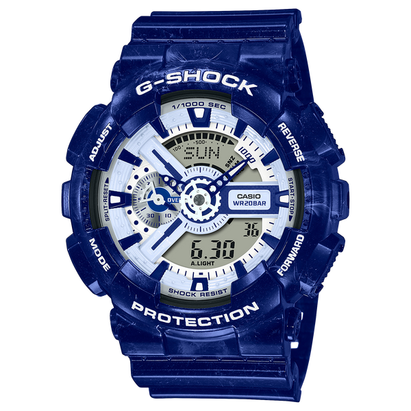 G-SHOCK Mens Blue White Porcelain Series Watch - GA-110BWP-2ADR