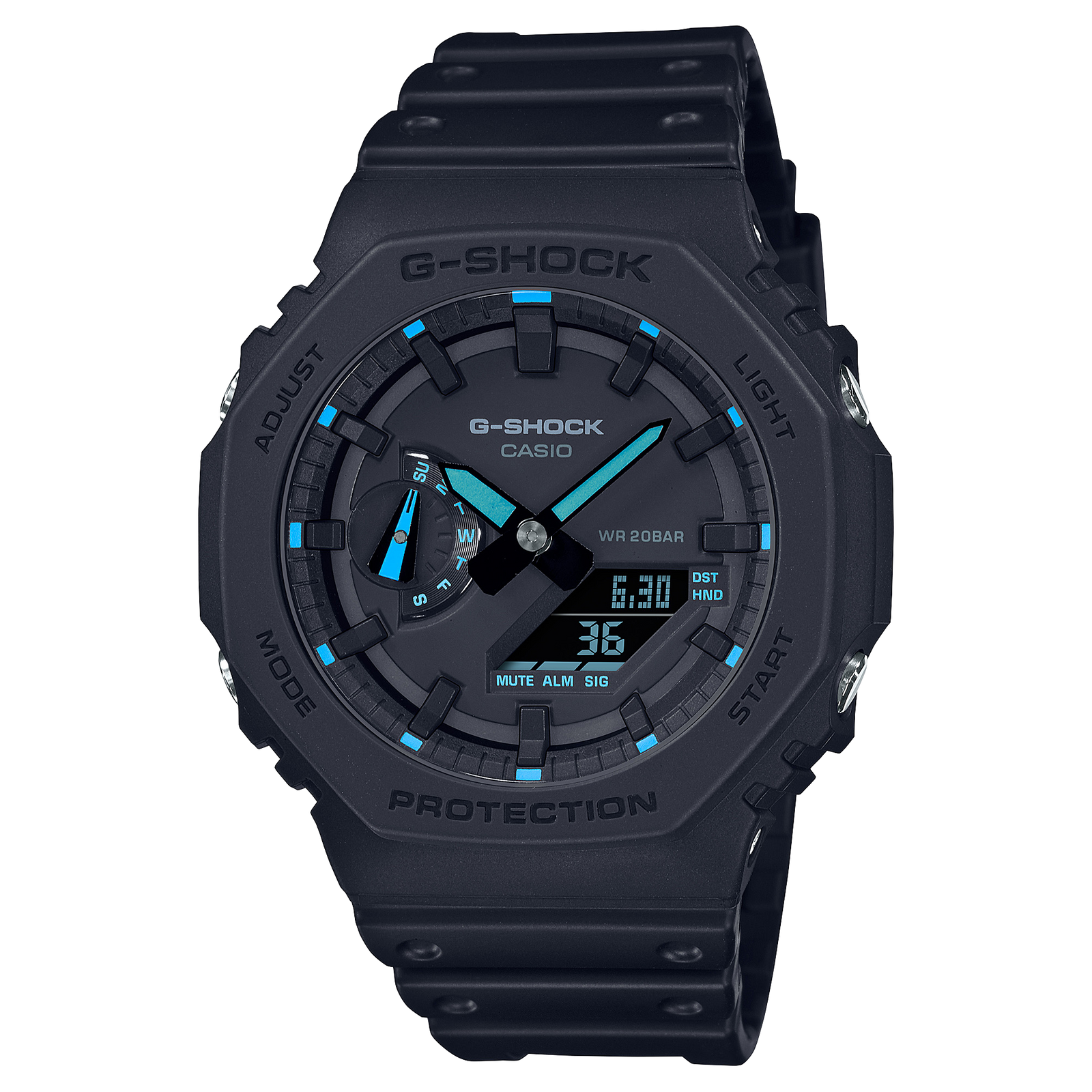 G SHOCK Mens CasiOak Neon Accent Series Watch GA 2100 1A2DR JUBILEE