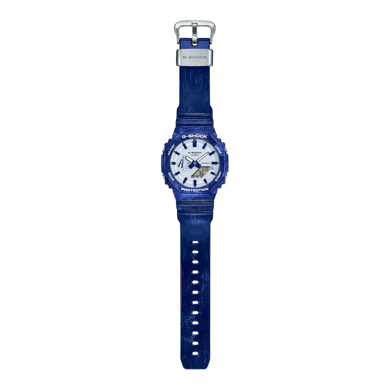 G-SHOCK Mens CasiOak Blue White Porcelain Series Watch - GA-2100BWP-2ADR