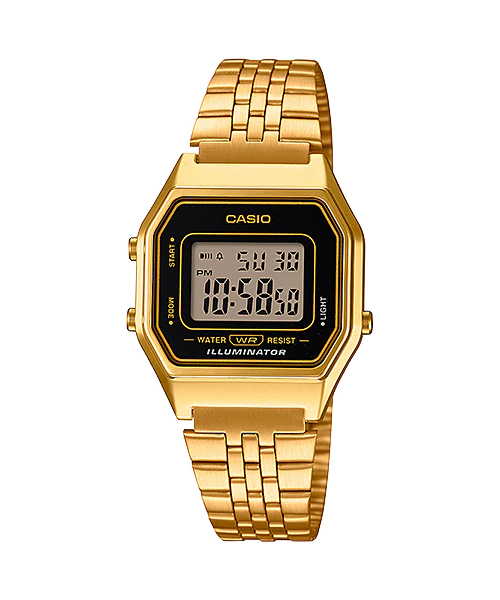 Casio Vintage Ladies Gold-tone Stainless Steel Strap Watch - LA680WGA-1DF