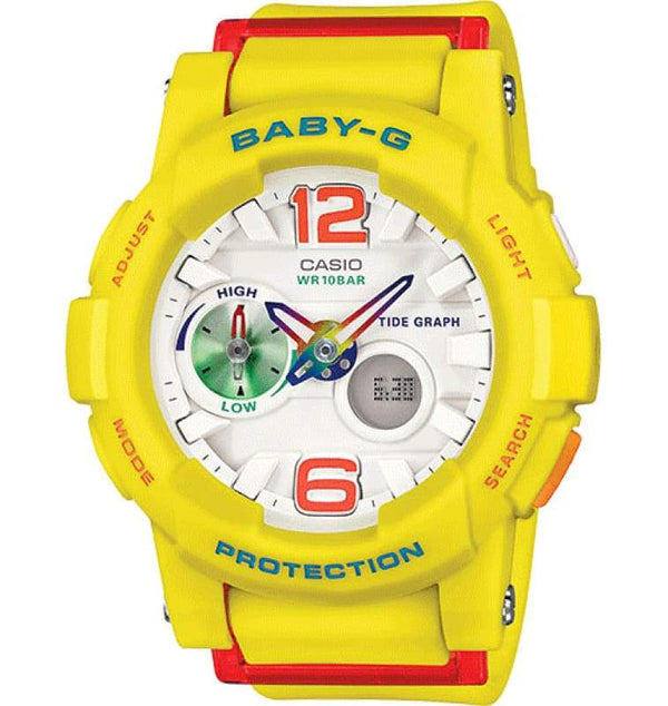 BABY-G BGA-180-9BDR Analog-Digital Yellow & White Women's Watch