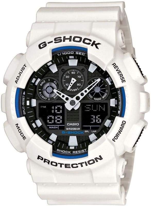 G-SHOCK GA-100B-7ADR Analog-Digital White & Black Men's Watch