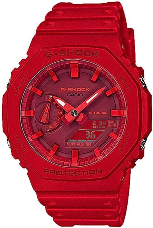 G-SHOCK Analog-Digital 'CasiOak' Red Mens Watch - GA-2100-4ADR