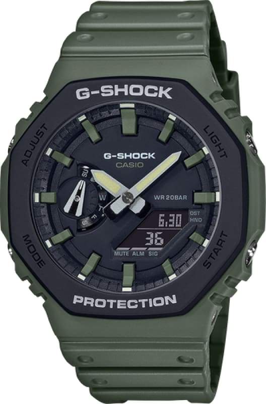 G-SHOCK Analog-Digital 'CasiOak' Army Green Mens Watch - GA-2110SU-3ADR