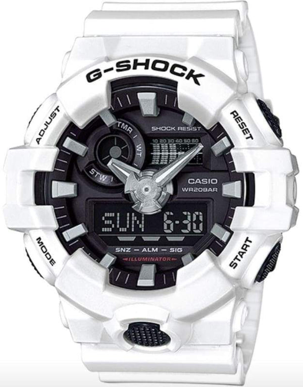 G-SHOCK Analog-Digital White & Black Mens Watch - GA-700-7ADR