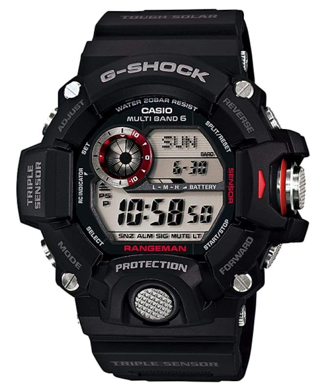 G-SHOCK GW-9400-1DR Master of G Rangeman Triple Sensor Black Men's Watch