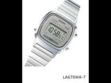 Casio Vintage Ladies Silver-tone Stainless Steel Strap Watch - LA670WA-7SDF
