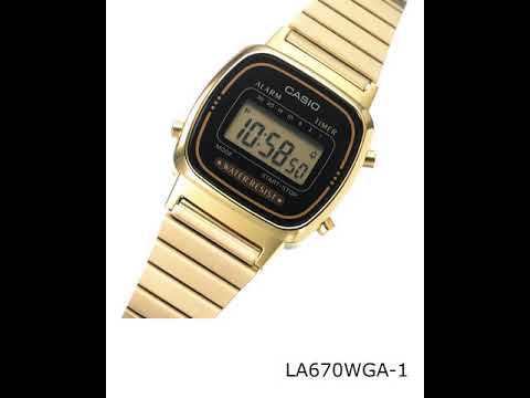 Casio Vintage Ladies Gold-tone Stainless Steel Strap Watch - LA670WGA-1SDF