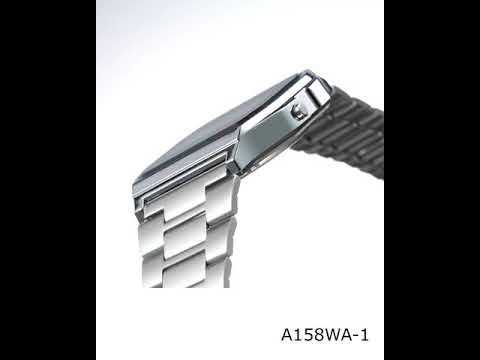 Casio Vintage Unisex Silver-tone Stainless Steel Strap Watch - A158WA-1DF
