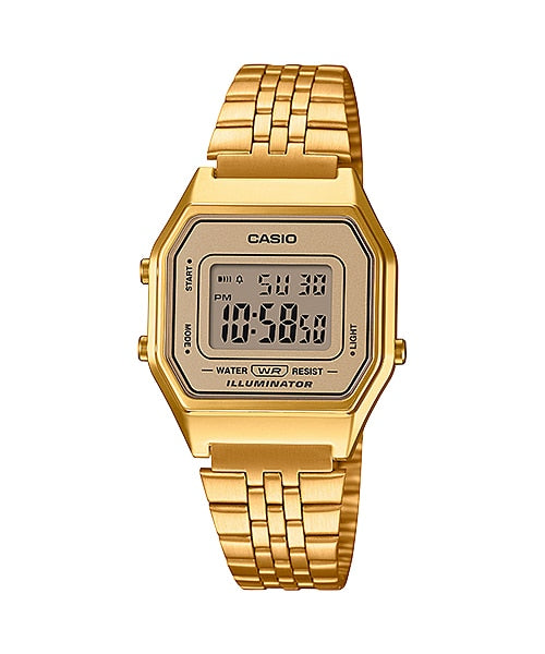 Casio Vintage Ladies Gold-tone Stainless Steel Strap Watch - LA680WGA-9DF