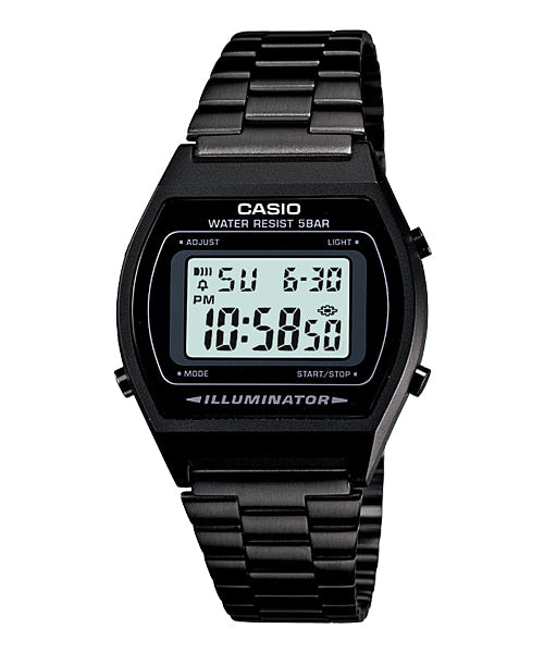 Casio Vintage Unisex Black Stainless Steel Strap Watch - B640WB-1ADF