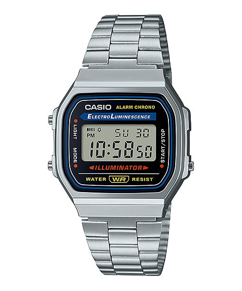 Casio Vintage Unisex Silver-tone Stainless Steel Strap Watch - A168WA-1WDF