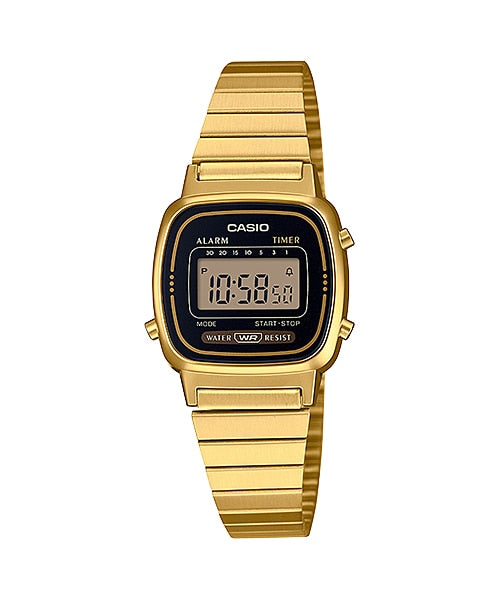 Casio Vintage Ladies Gold-tone Stainless Steel Strap Watch - LA670WGA-1SDF