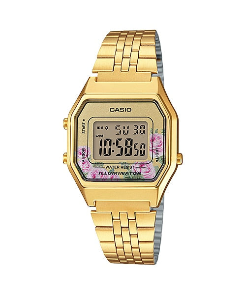Casio Vintage Ladies Gold-tone Stainless Steel Strap Watch - LA680WGA-4CDF