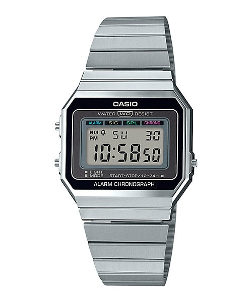 Casio Vintage Unisex Silver-tone Stainless Steel Strap Watch - A700W-1ADF