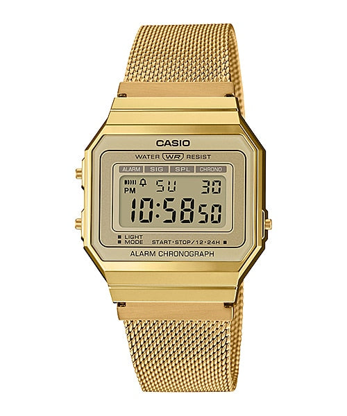 Casio Vintage Unisex Gold-tone Stainless Steel Strap Watch - A700WMG-9ADF