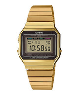 Casio Vintage Unisex Gold-tone Stainless Steel Strap Watch - A700WG-9ADF